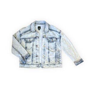 Wild Fable Acid Wash Denim Jacket Light Blue Oversized 80s Trucker | Small